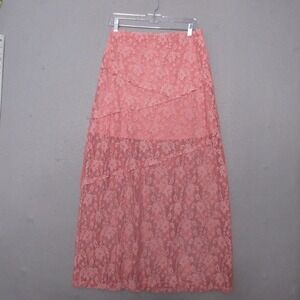 No Boundaries Skirt Small Maxi Lace Overlay Y2K Fairy‎ Coquette Romantic Floral